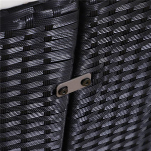 SET COMPONIBILE DIVANO CIRCOLARE DA ESTERNO IN PE RATTAN NERO E BEIGE