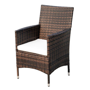 SET POLTRONCINE DA GIARDINO IN RATTAN CON TAVOLINO MARRONE