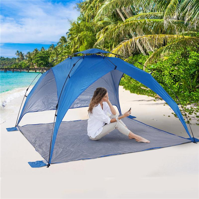 TENDA POP UP CON CORDE E PALETTI IN POLIESTERE BLU 247 X 247 X H145 CM