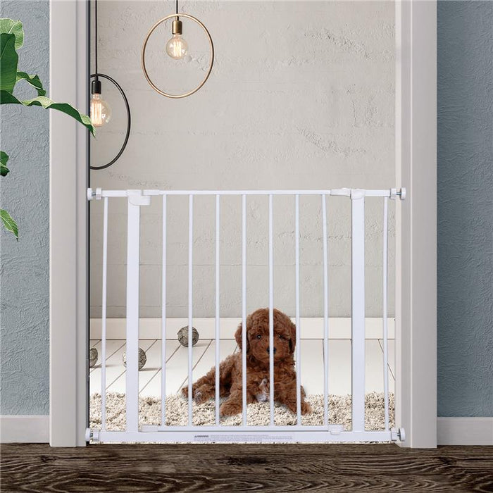 CANCELLETTO DI SICUREZZA PER BAMBINI E ANIMALI DOMESTICI BIANCO 76 X 72-82 CM