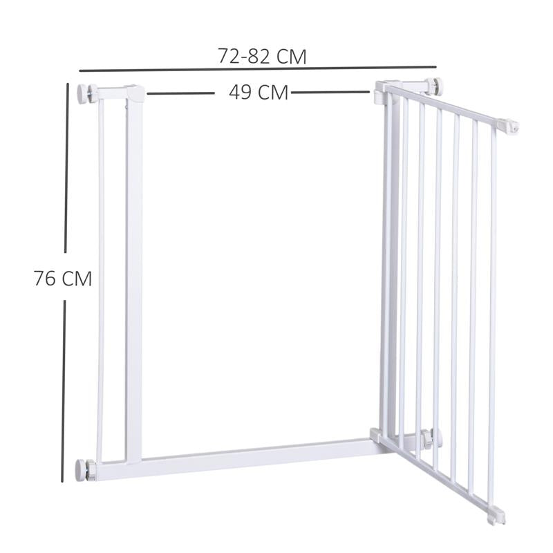 CANCELLETTO DI SICUREZZA PER BAMBINI E ANIMALI DOMESTICI BIANCO 76 X 72-82 CM