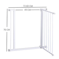 CANCELLETTO DI SICUREZZA PER BAMBINI E ANIMALI DOMESTICI BIANCO 76 X 72-82 CM