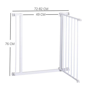 CANCELLETTO DI SICUREZZA PER BAMBINI E ANIMALI DOMESTICI BIANCO 76 X 72-82 CM