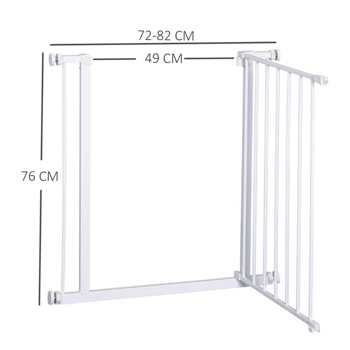 CANCELLETTO DI SICUREZZA PER BAMBINI E ANIMALI DOMESTICI BIANCO 76 X 72-82 CM