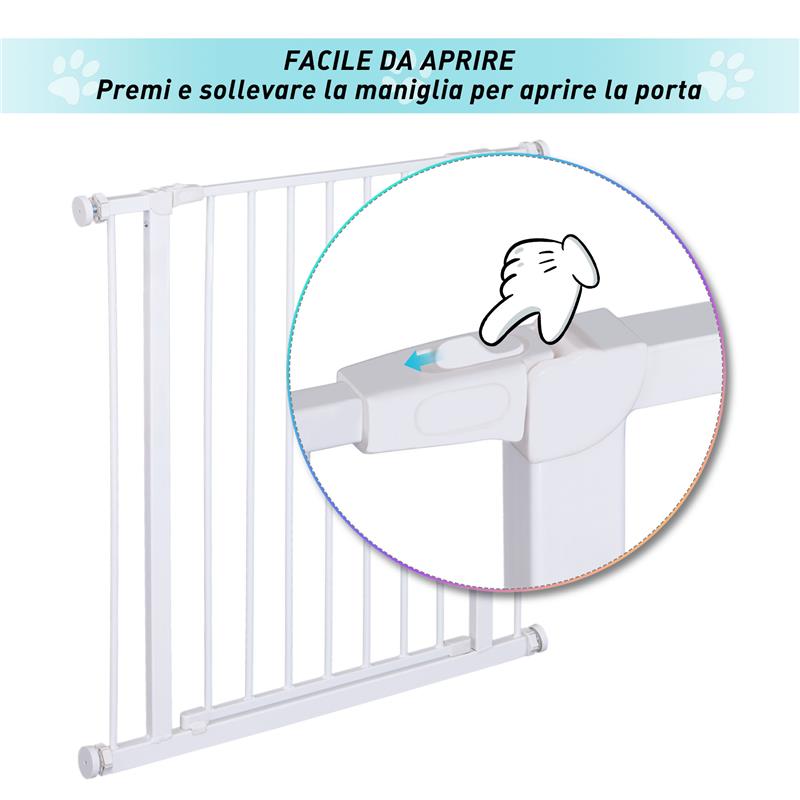 CANCELLETTO DI SICUREZZA PER BAMBINI E ANIMALI DOMESTICI BIANCO 76 X 72-82 CM