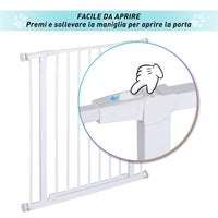 CANCELLETTO DI SICUREZZA PER BAMBINI E ANIMALI DOMESTICI BIANCO 76 X 72-82 CM