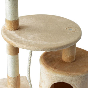 ALBERO PER GATTI A 4 LIVELLI CON GIOCATTOLI, BEIGE 40X40X114CM