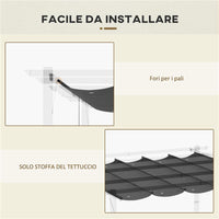 TETTUCCIO DI RICAMBIO PER GAZEBO DA GIARDINO 3X3 M CON 10 FORI, COPERTURA IN POLIESTERE, GRIGIO