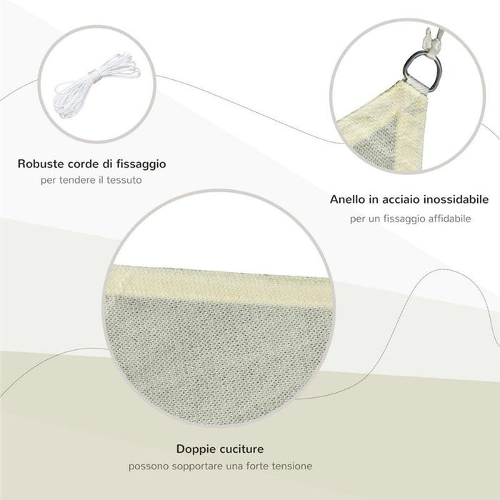 VELA DA GIARDINO RETTANGOLARE 300 X 400 CM IN COLORE CREMA