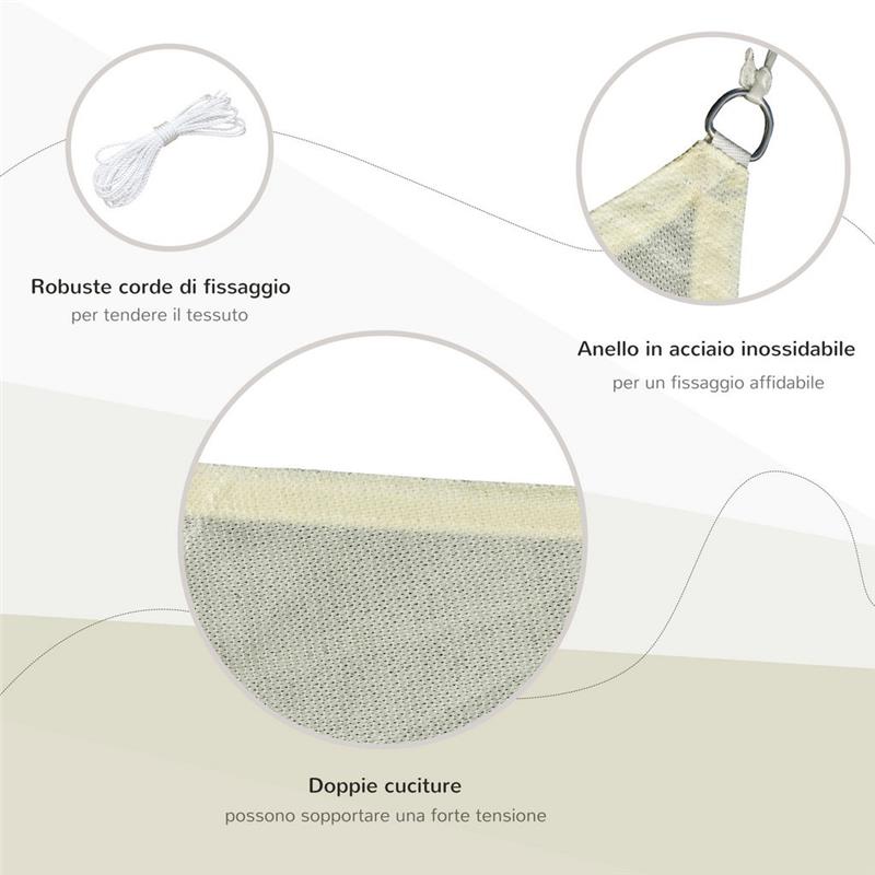 VELA DA GIARDINO RETTANGOLARE 300 X 400 CM IN COLORE CREMA