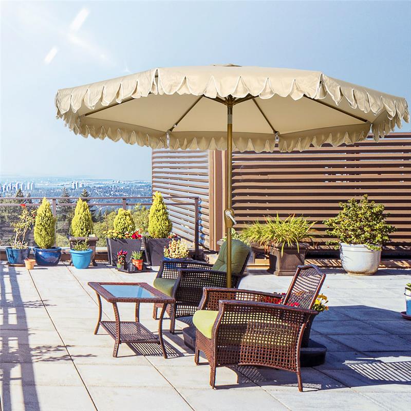 OMBRELLONE DA GIARDINO INCLINABILE CON APERTURA A MANOVELLA 265 X 235.5 CM CACHI