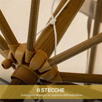 OMBRELLONE DA GIARDINO INCLINABILE CON APERTURA A MANOVELLA 265 X 235.5 CM CACHI