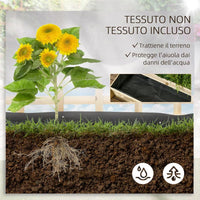 FIORIERA DA ESTERNO A 3 LIVELLI CON GRIGLIATO IN LEGNO DI ABETE E TESSUTO NON TESSUTO, 95X95X110 CM