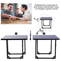 TAVOLO DA PING PONG PIEGHEVOLE  CON RETE DA GIOCO IN ACCIAIO E MDF 182X91X76CM
