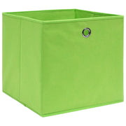 Contenitori 10 pz in Tessuto non Tessuto 28x28x28 cm Verde 325229