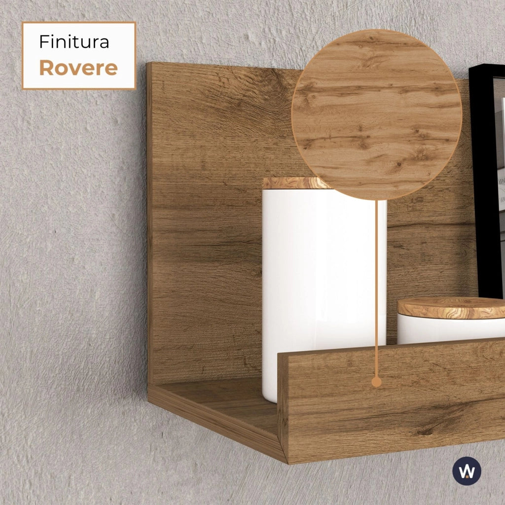 WHOUS Mensola da muro Chronos colore rovere 120x25x28 cm