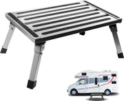 Scaletta in alluminio pieghevole con piastra di gomma antiscivolo - ideale per caravane, SUV, camping, cucina, bagno