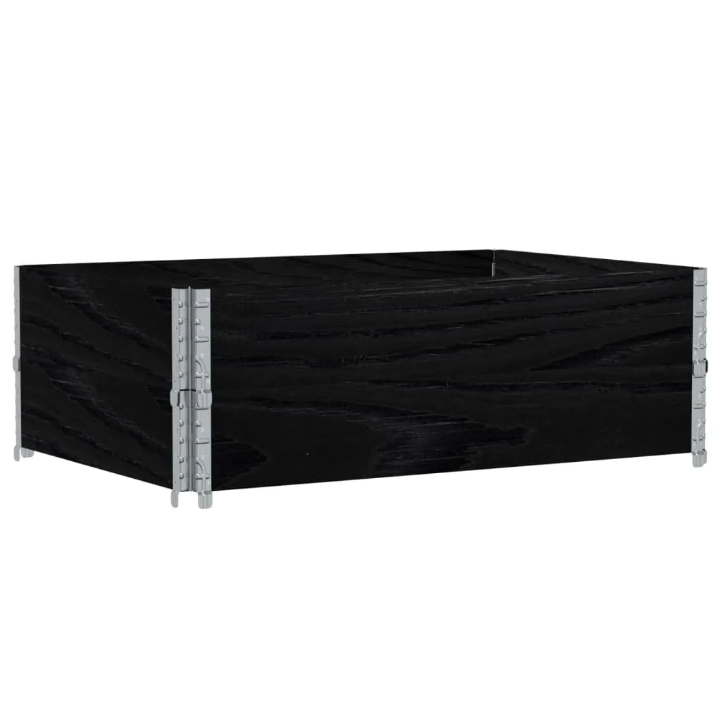 Vassoio per fioriera aiuola rialzata piante fiori terrazza giardino 120 x 80 cm legno massello di pino nero 02_0037413