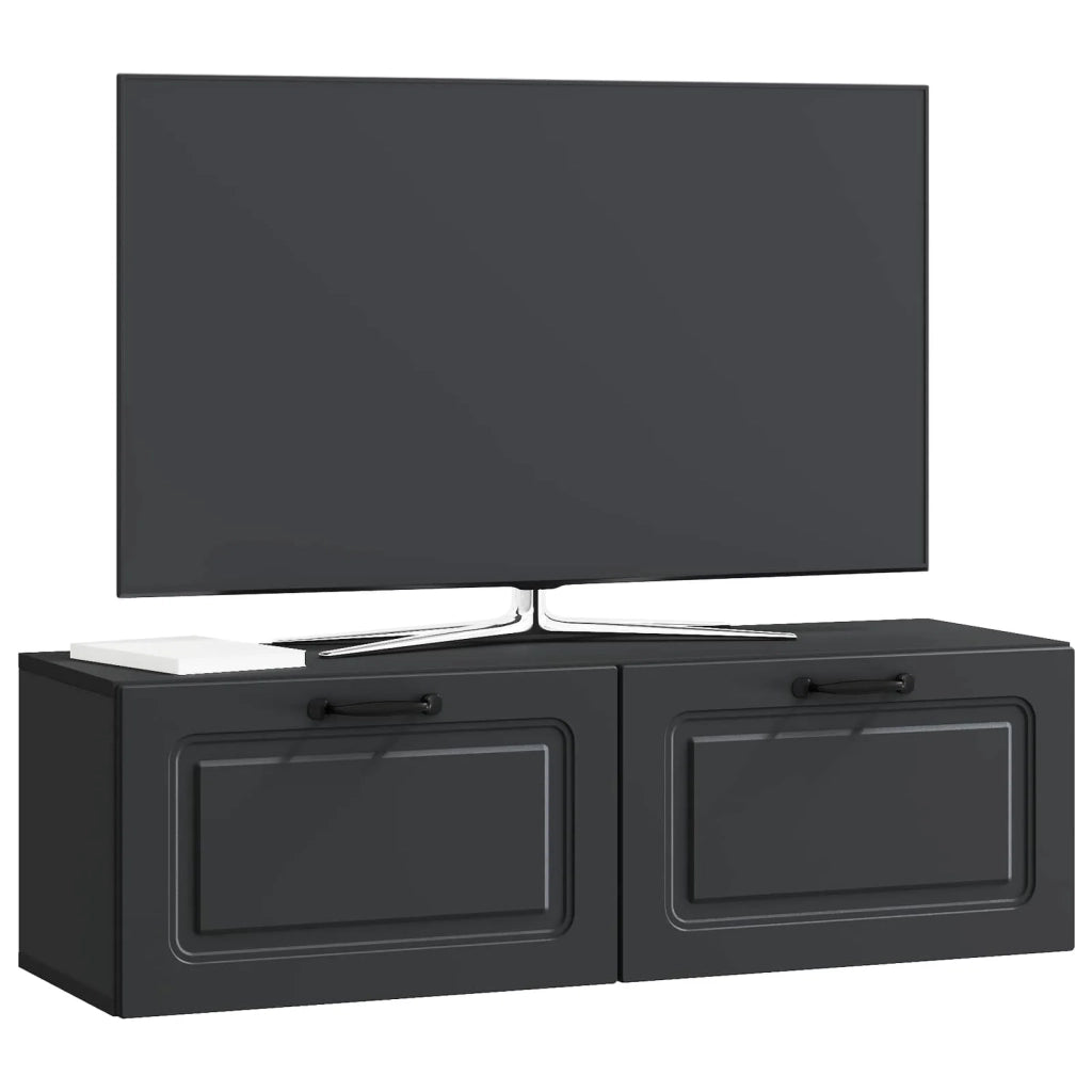 Mobile Porta TV da Muro Montaggio a parete Nero 98 x 31 x 30 cm 899406