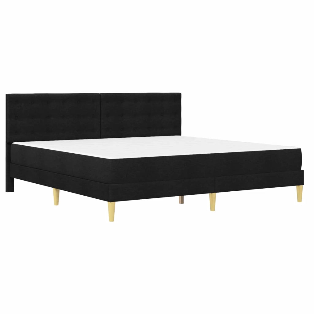Struttura letto con materasso Nero 200 x 200 cm Tessuto