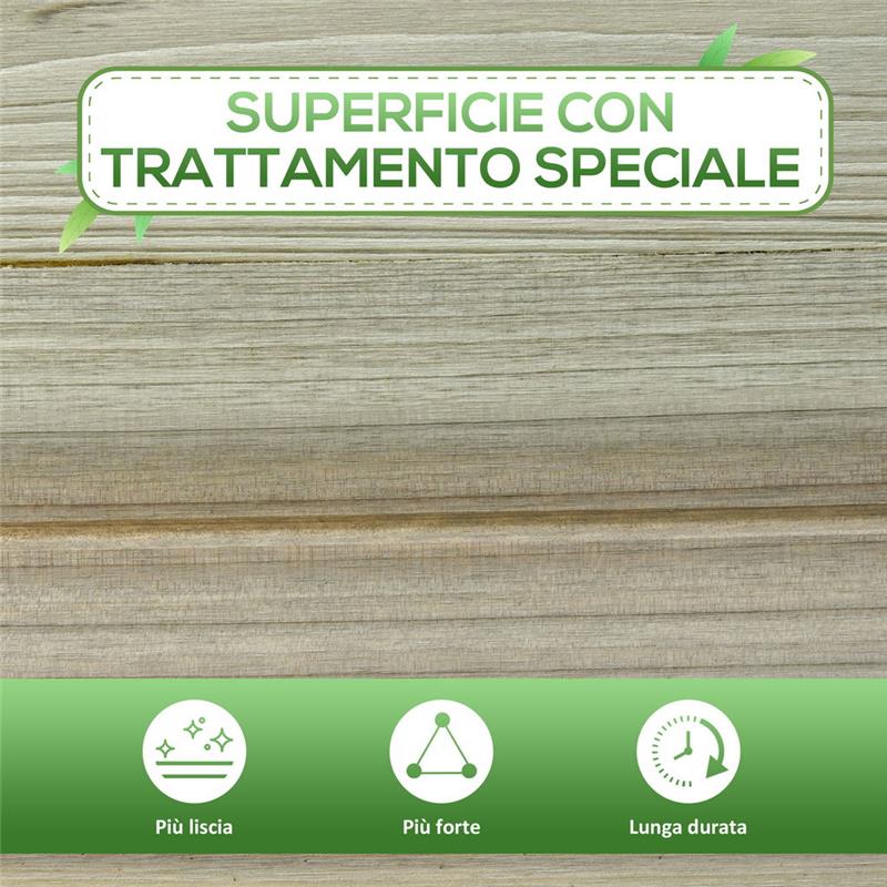 FIORIERA RIALZATA IN LEGNO CON GAMBE E RIPIANO INFERIORE PER GIARDINO E BALCONE 91X51X76CM