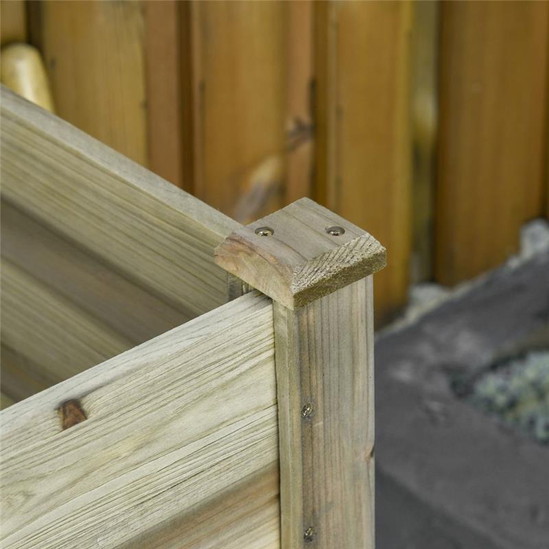 FIORIERA RIALZATA IN LEGNO CON GAMBE E RIPIANO INFERIORE PER GIARDINO E BALCONE 91X51X76CM