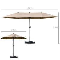 OMBRELLONE DA GIARDINO DOPPIO 460 X 270 X 240 CM APERTURA A MANOVELLA CACHI