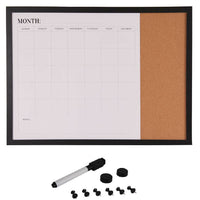 Bacheca Memo Lavagna Magnetica e Sughero Combinata 60x40cm con Accessori inclusi