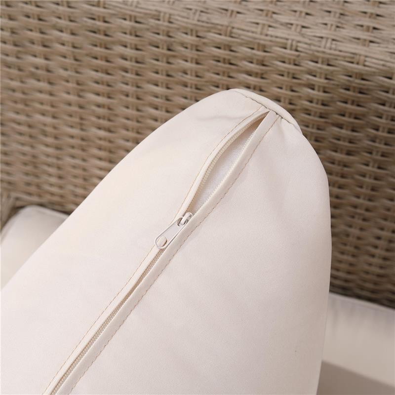 SET DA GIARDINO 4 PEZZI IN RATTAN, DIVANO ANGOLARE CON CUSCINI E TAVOLINI, NERO E MARRONE CHIARO