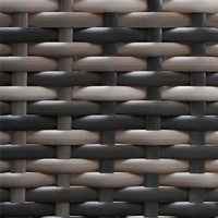 POLTRONA DA GIARDINO IN RATTAN CON BRACCIOLI E CUSCINI IMBOTTITI GRIGIA E VERDE