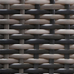 POLTRONA DA GIARDINO IN RATTAN CON BRACCIOLI E CUSCINI IMBOTTITI GRIGIA E VERDE