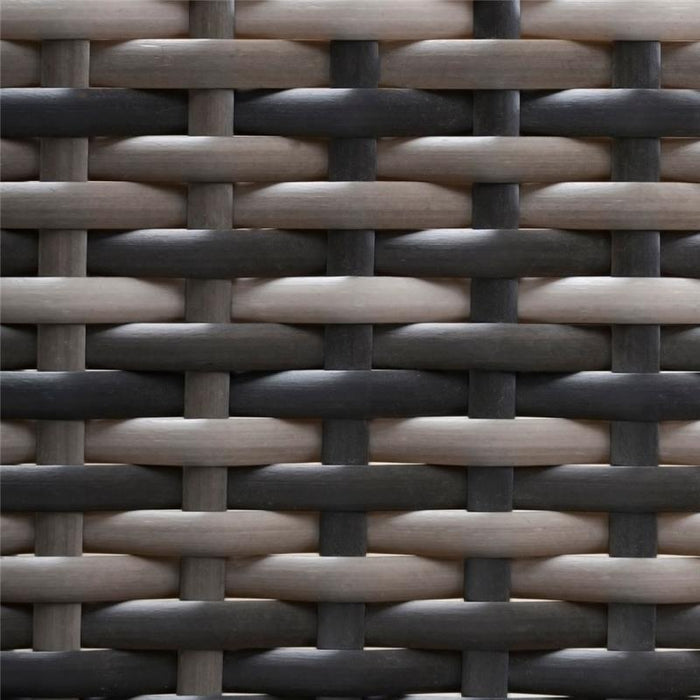 POLTRONA DA GIARDINO IN RATTAN CON BRACCIOLI E CUSCINI IMBOTTITI GRIGIA E VERDE