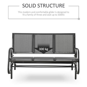 PANCHINA A DONDOLO A 3 POSTI CON TESSUTO A RETE 151 X 75 X 85CM GRIGIO