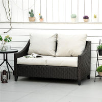DIVANO DA GIARDINO A 2 POSTI IN RATTAN PE 132X70X74CM MARRONE