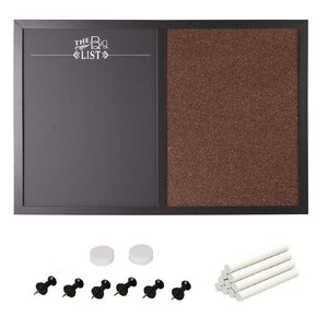 Bacheca Memo Lavagna Magnetica e Sughero Combinata 60x40cm con Accessori inclusi