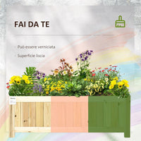 FIORIERA IN LEGNO PIEGHEVOLE DA ESTERNO CON BASE DRENANTE, 70X30X25CM