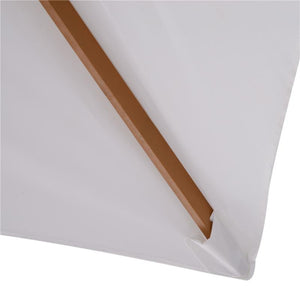 OMBRELLONE DA GIARDINO 2X3 IN LEGNO LACCATO CON COPERTURA RIMOVIBILE, BIANCO