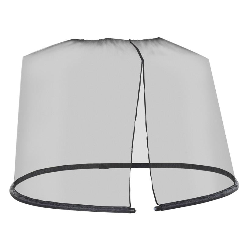 ZANZARIERA PER OMBRELLONE 3X3 M REGOLABILE A RETE FITTA CON APERTURA A CERNIERA, NERO