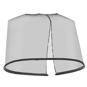 ZANZARIERA PER OMBRELLONE 3X3 M REGOLABILE A RETE FITTA CON APERTURA A CERNIERA, NERO