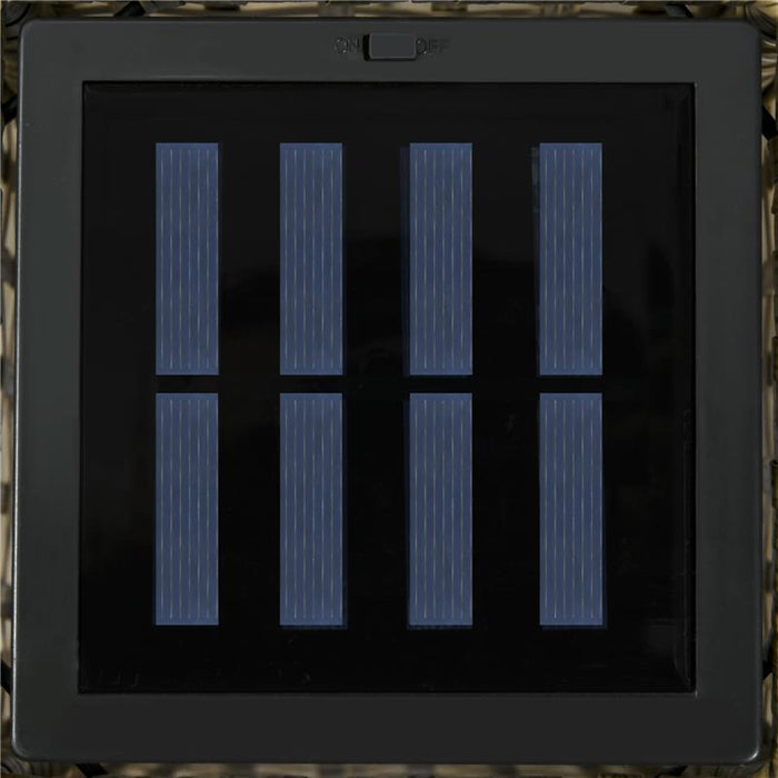 LAMPADA SOLARE DA GIARDINO CON PANNELLO DI RICARICA, IN ACCIAIO E RATTAN, 15.5X15.5X69 CM, NERO E MARRONE