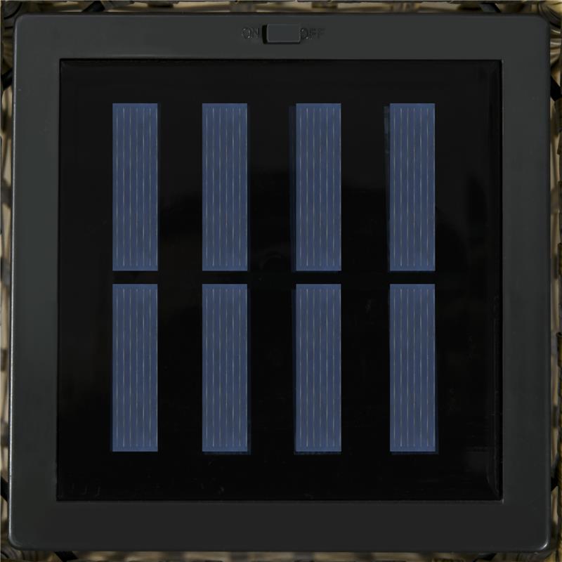 LAMPADA SOLARE DA GIARDINO CON PANNELLO DI RICARICA, IN ACCIAIO E RATTAN, 15.5X15.5X69 CM, NERO E MARRONE