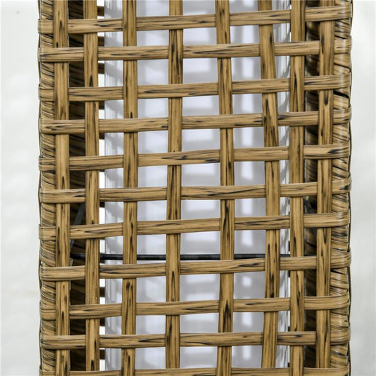 LAMPADA SOLARE DA GIARDINO CON PANNELLO DI RICARICA, IN ACCIAIO E RATTAN, 15.5X15.5X69 CM, NERO E MARRONE