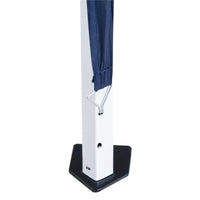 GAZEBO PIEGHEVOLE DA GIARDINO 2.4X2.4M CON STRUTTURA IN ACCIAIO E CORDE ANTIVENTO, BLU