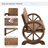 PANCA DA GIARDINO 2 POSTI CON SCHIENALE ALTO, IN LEGNO DI ABETE, 114X58X80 CM, MARRONE