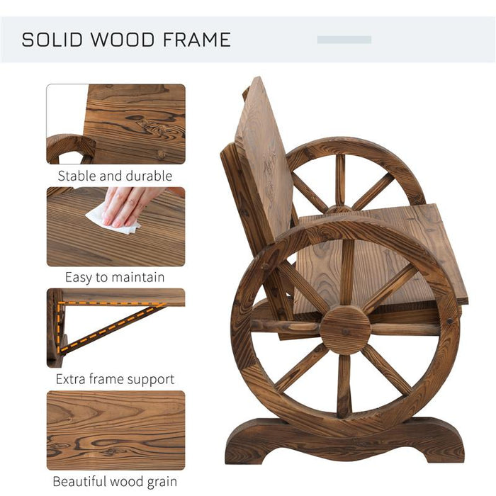 PANCA DA GIARDINO 2 POSTI CON SCHIENALE ALTO, IN LEGNO DI ABETE, 114X58X80 CM, MARRONE