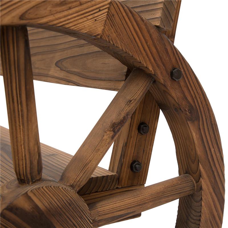 PANCA DA GIARDINO 2 POSTI CON SCHIENALE ALTO, IN LEGNO DI ABETE, 114X58X80 CM, MARRONE