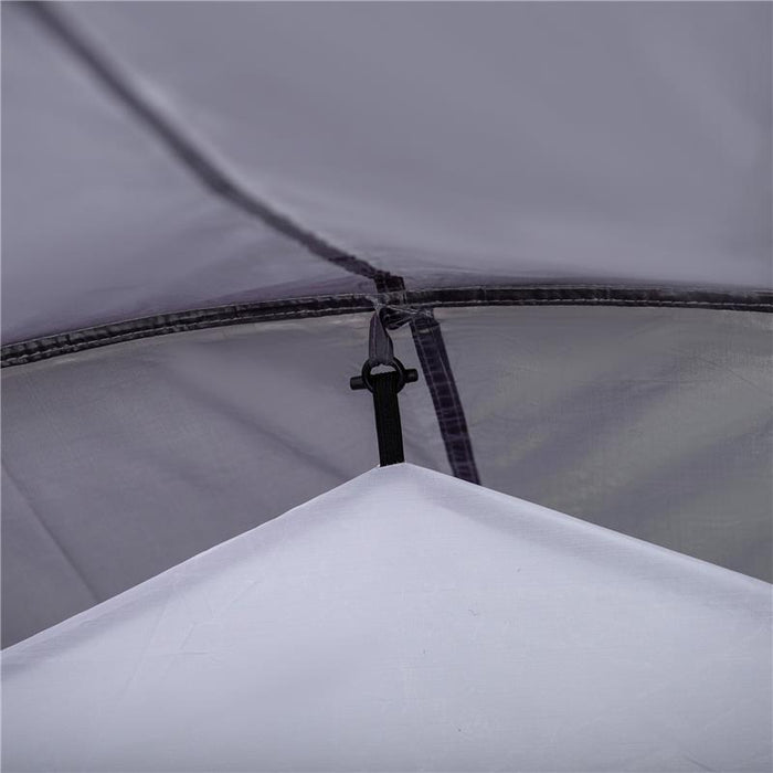 TENDA DA CAMPEGGIO 2 POSTI CON VESTIBOLO E PORTE CON CERNIERA, 426X206X154CM GRIGIO