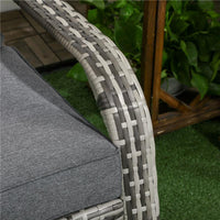 SEDIA DA GIARDINO ADIRONRACK CON BRACCIOLI, IN RATTAN E ACCIAIO, 64X80X90 CM, GRIGIO