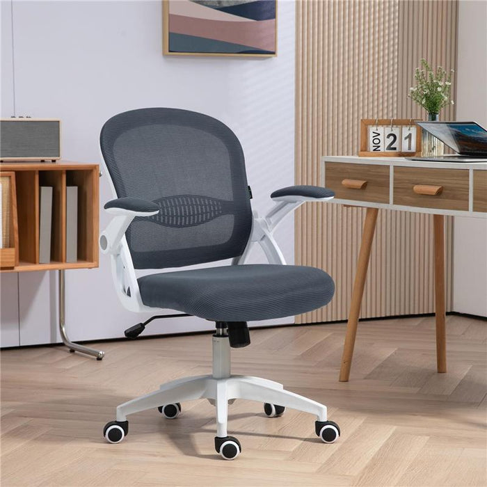 SEDIA DA UFFICIO ERGONOMICA CON SCHIENALE A RETE E ALTEZZA REGOLABILE, 65.5X61.5X88-97.5CM, GRIGIO