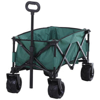 CARRELLO DA GIARDINO CARICO MAX 70KG CON MANIGLIA TELESCOPICA, IN METALLO E TESSUTO OXFORD, 108X55 CM, VERDE